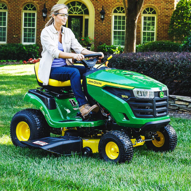 John Deere  S100 17.5-HP Side By Side Hydrostatic 42-in Riding Lawn Mower Mulching Capable