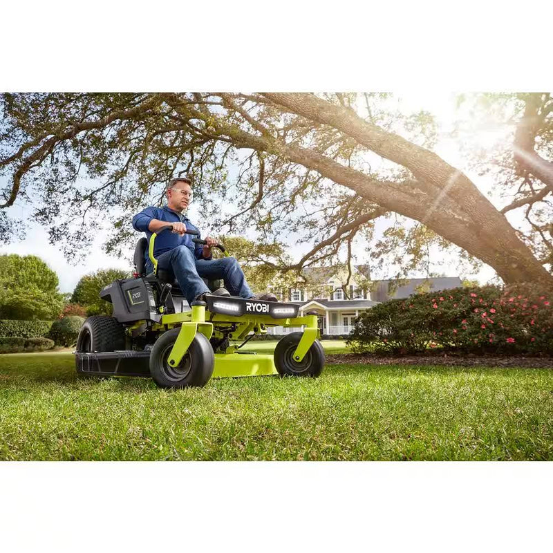 Ryobi 42 in. 100 Ah Battery Electric Riding Zero Turn Mower