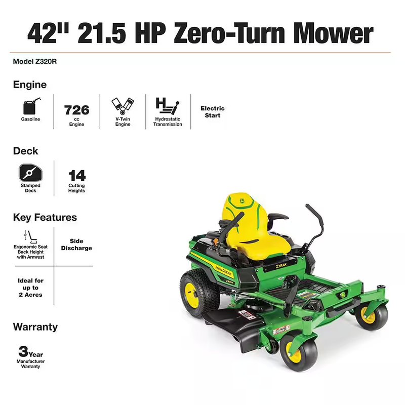 Z320R 42 In. 21.5 HP Gas Dual Hydrostatic Zero-Turn Riding Mower